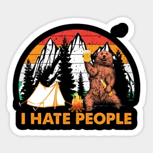 I hate people Sloth Hiking Camping Lover, Hiking Lover, Climping Lover,Camping Gift Sticker